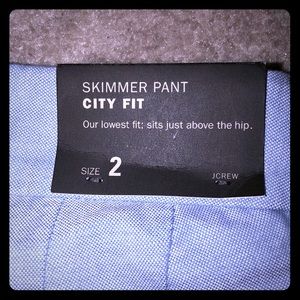 J crew skipper pants lo rise size 2